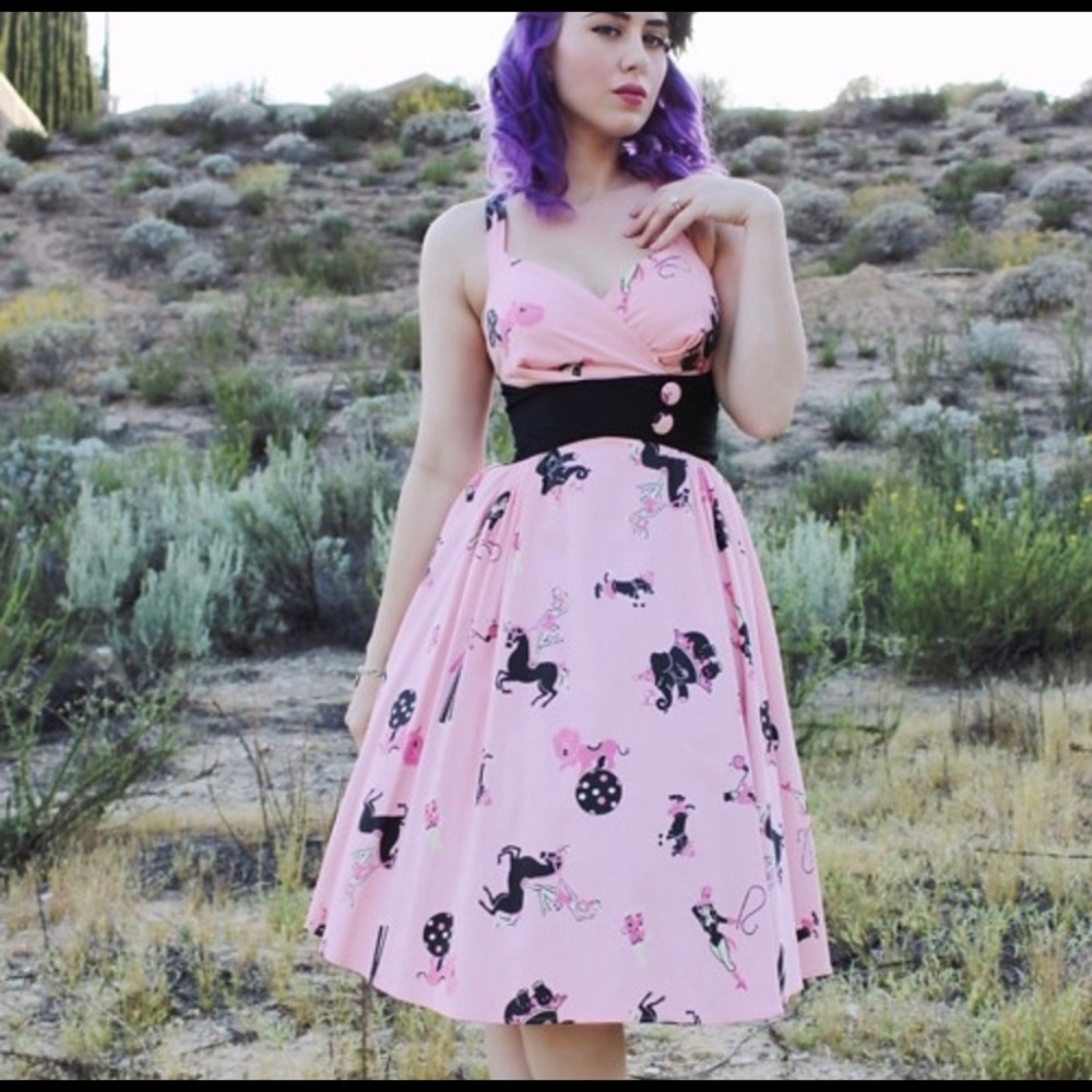 Pinup Girl Clothing Zooey Swing Dress in Circus Print